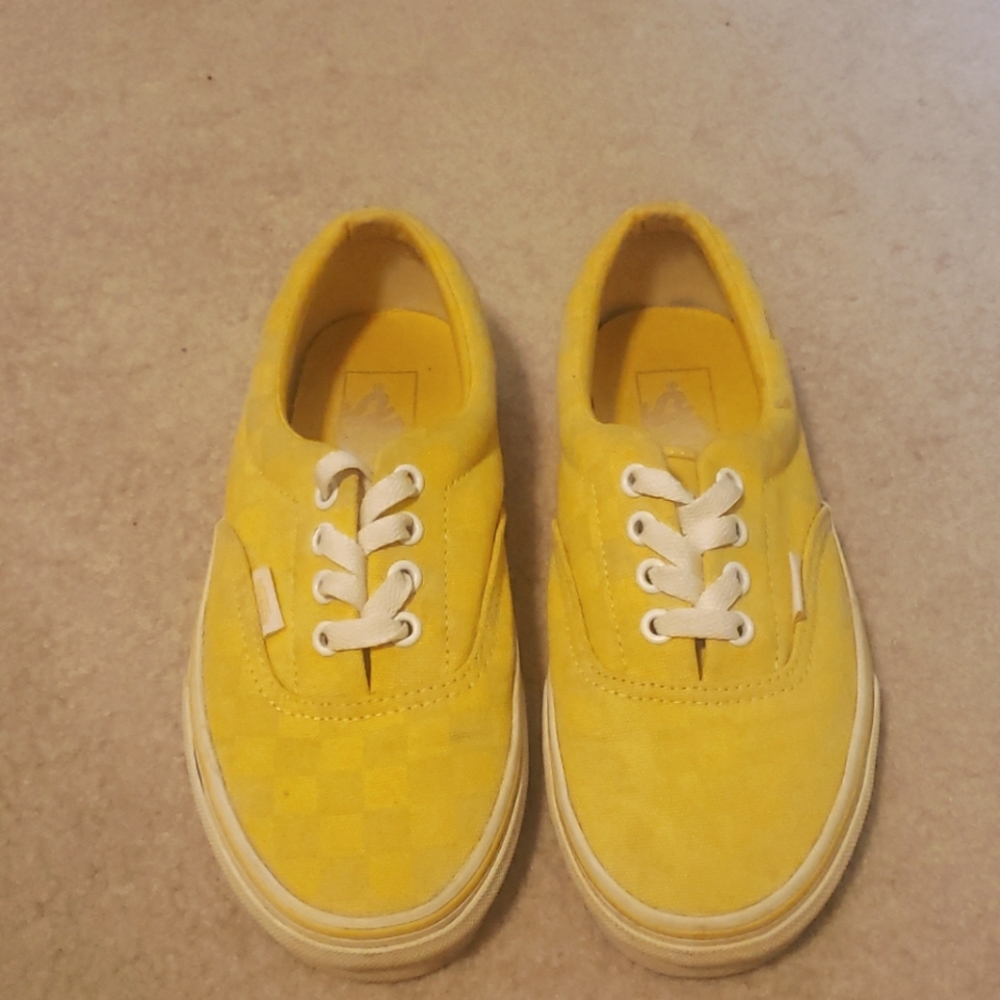 Yellow checkered Vans